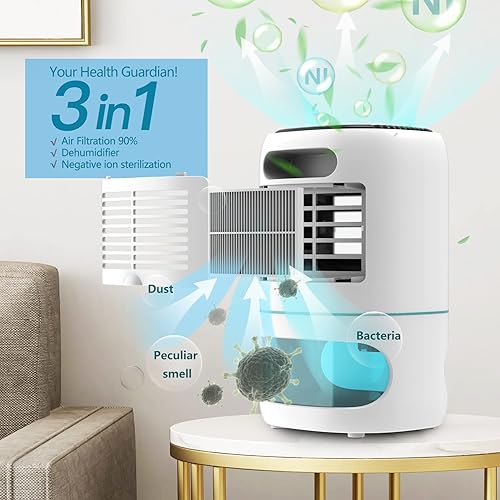 Miniatura 3 de Deshumidificadores pequeños para dormitorio con función de purificación de aire, 33.8 fl oz35 oz para 2500 pies cúbicos (260 pies cuadrados) con 7