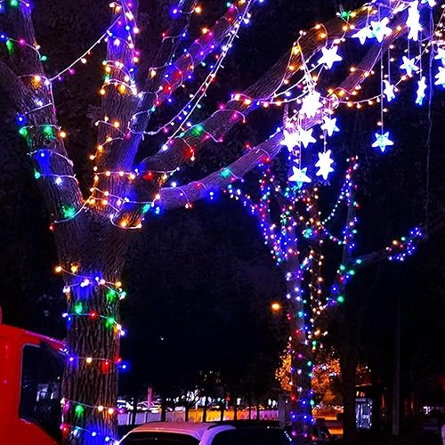 Miniatura 69 de JMEXSUSS Guirnalda de luces LED de 168 pies, 600 luces LED para el día de San Valentín, luces rojas de Navidad con alambre transparente, 8 modos