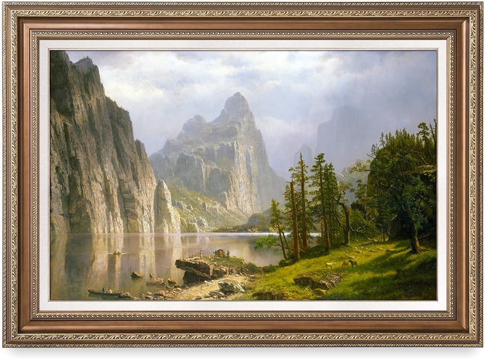 DECORARTS -Merced River, Yosemite Valley, Albert Bierstadt Classic Art Reproductions. Giclee Prints& Matching Frame for Home Decor 30x20 Framed Size: 35x25