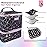 SAVILAND Nail Polish Organizer Bag: PU Leather Nail Kit Organizer Holds 30 Bottles & Nail Lamp, Black Nail Supply Organizer Nail Polish Carrying Case Gel Nail Organizers and Storage Box for Nail Tech