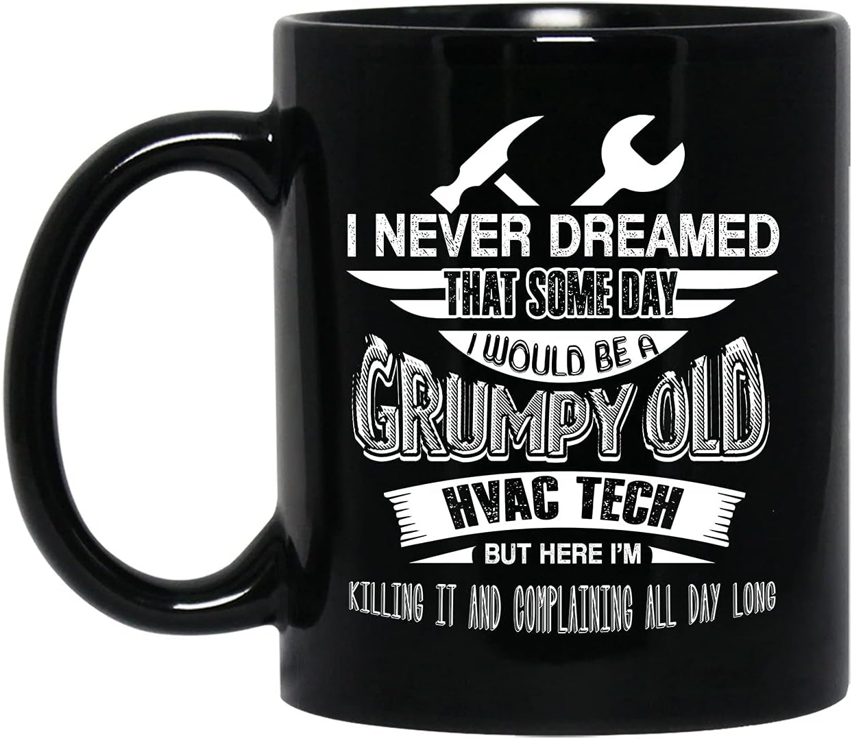 Two CamelHVAC Tech Black Mug Coffee Gift Ideas, I Would Be A Grumpy Old HVAC Tech Coffee Mug, Funny HVAC Tech Graphic Mug Cup, HVAC Tech Ceramic Teacup, Novelty HVAC Tech Travel Mug 11 Oz.