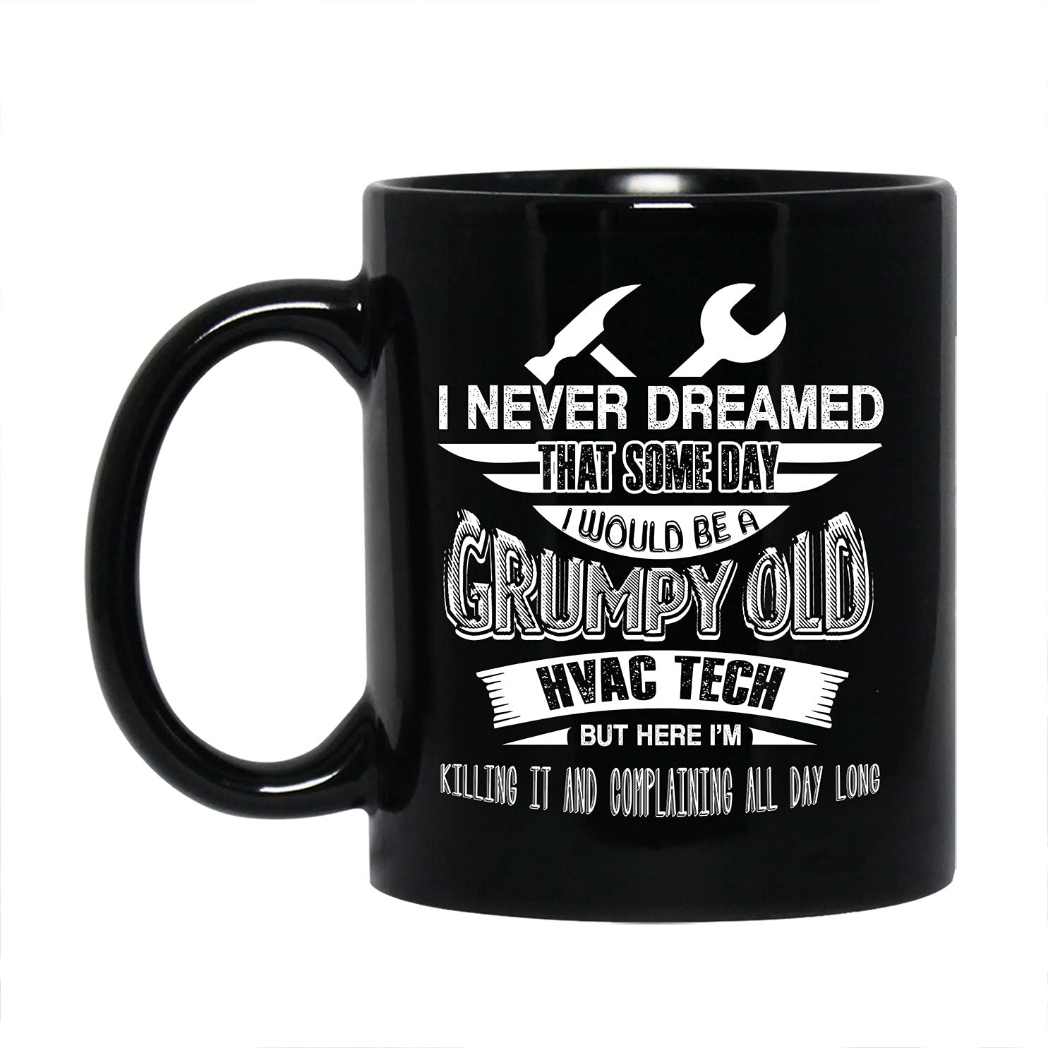Two CamelHVAC Tech Black Mug Coffee Gift Ideas, I Would Be A Grumpy Old HVAC Tech Coffee Mug, Funny HVAC Tech Graphic Mug Cup, HVAC Tech Ceramic Teacup, Novelty HVAC Tech Travel Mug 11 Oz.
