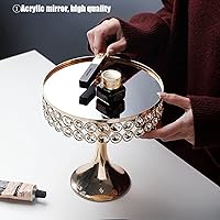 Vista 4 de 10 soportes dorados para tartas para mesa de postres, juego de soporte de metal de cristal para tartas, soporte para cupcakes, postres, pastelería