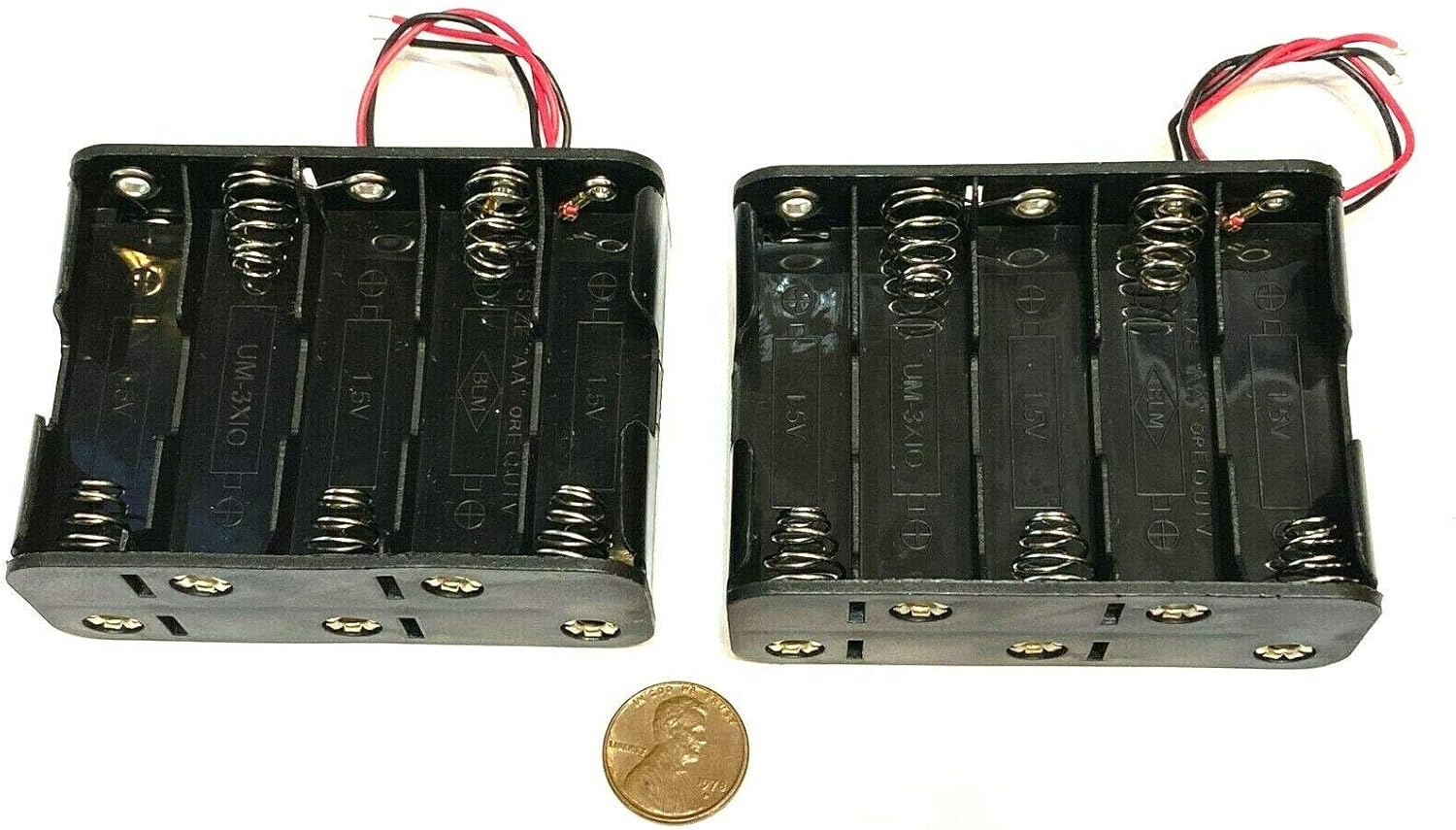 2 Pieces Battery Holder Box Case wired 10 x AA 12V 15V 10aa Back to Back C38