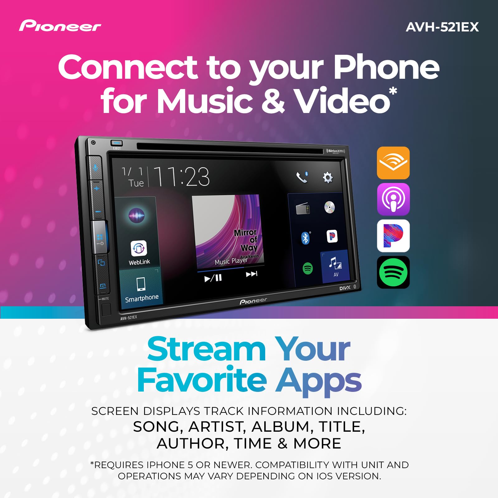 Amazon.com: Pioneer AVH-521EX 6.8