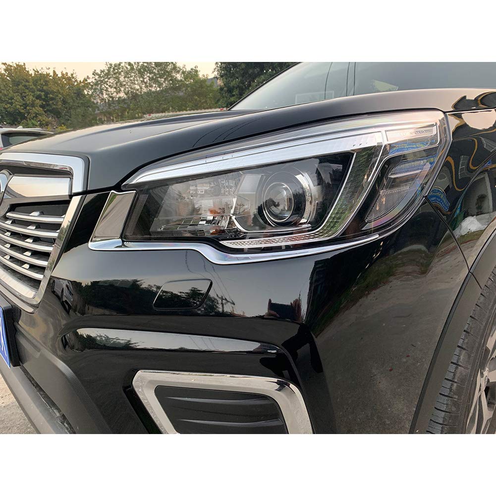 Compatible con Subaru 2019 2020 2021 Forester faro delantero cubierta moldura cromada 7