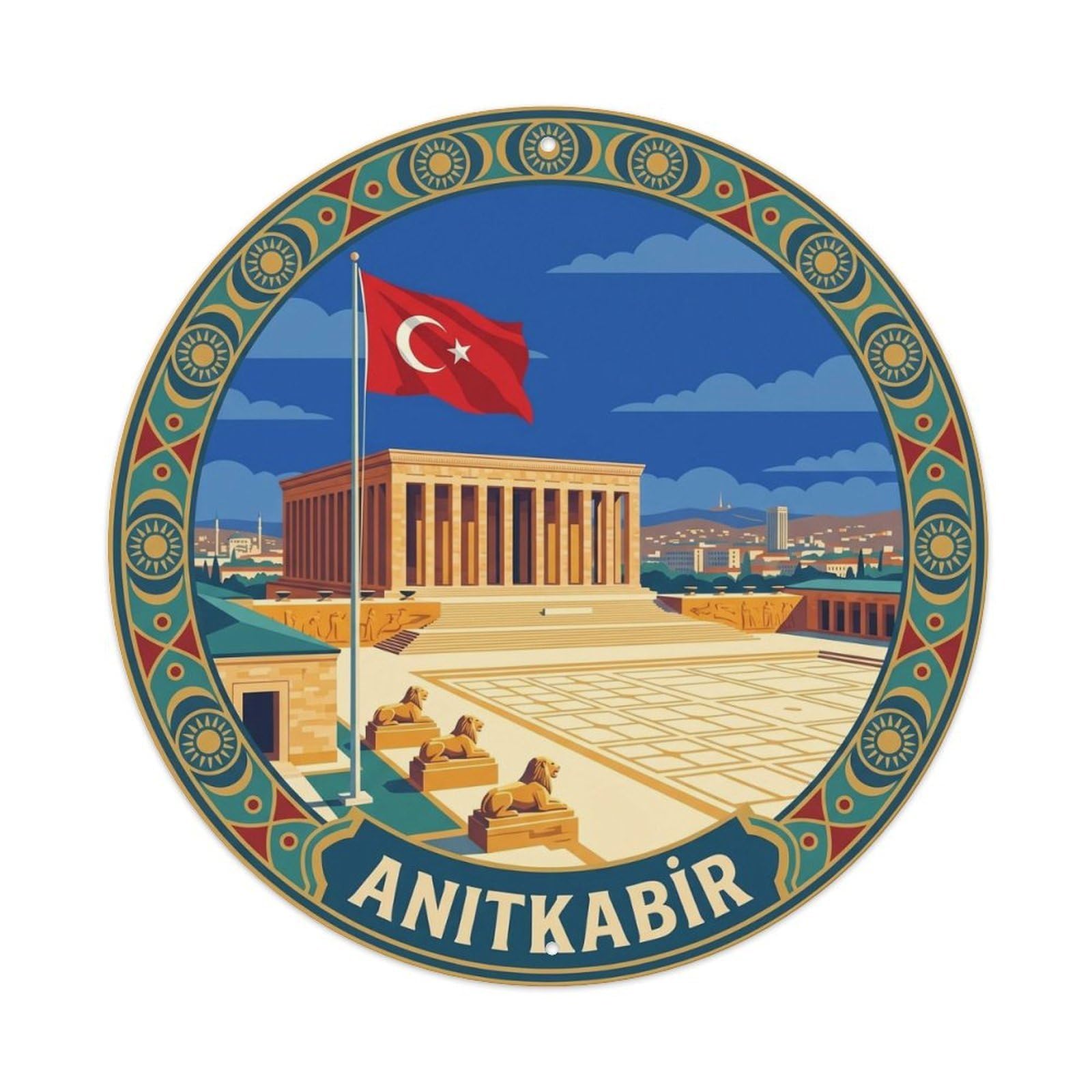 Ankara Turkey Travel Culture Anitkabir Ataturk Metal Tin Sign