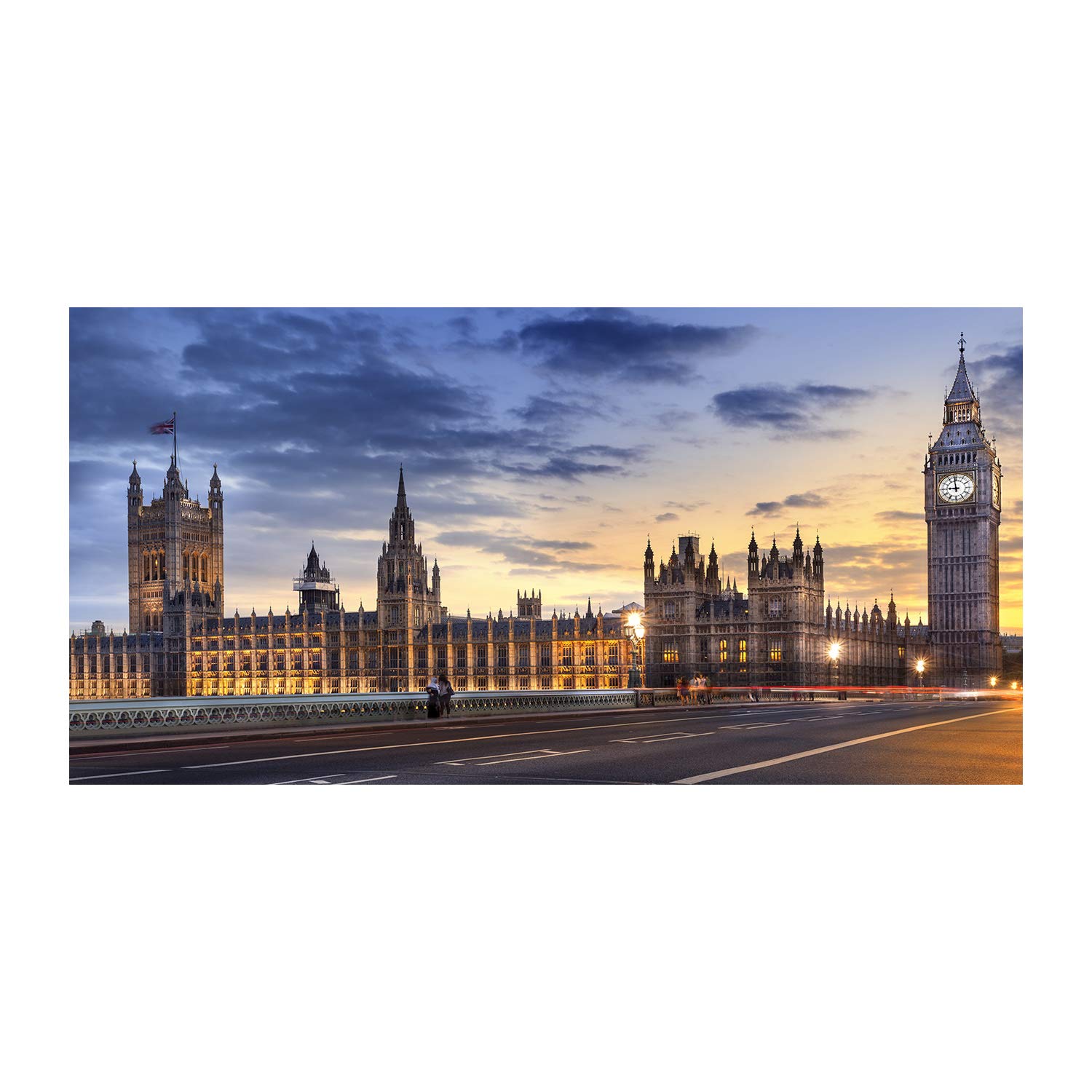 Impression sur verre 120x60 cm tableau photo panoramique Big Ben