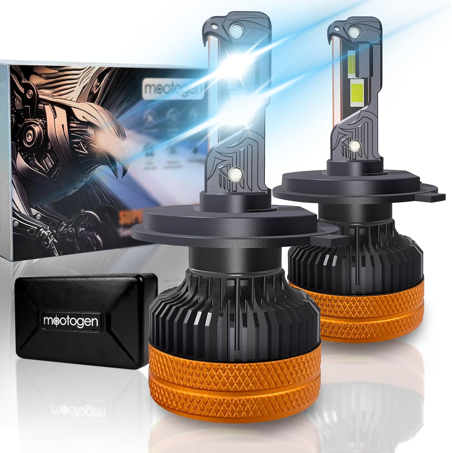 NS90 H4 Bulbs, 1:1 Halogen Size Off-Road Used Fog Light, 60000LM 12X and 70000Hrs Long Life, Pack of 2