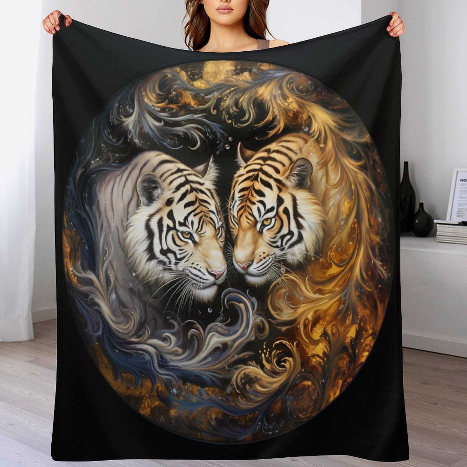 Couvertures en peluche tigre souple pour éliminer le froid sur le lit