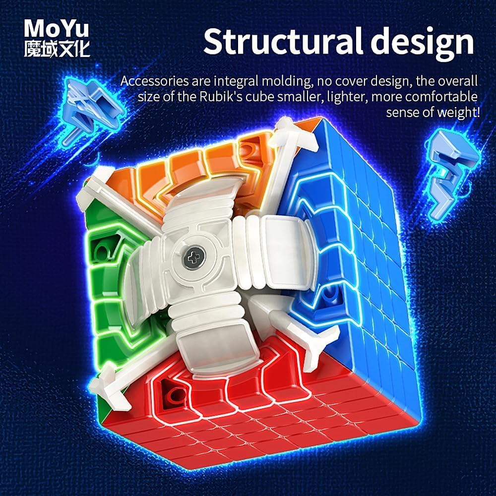 Moyu Meilong 6M V2 Magnetic Speed Cube 6x6 – Stickerless 61 mm Magic Cube with 144 Magnets (Latest Version)