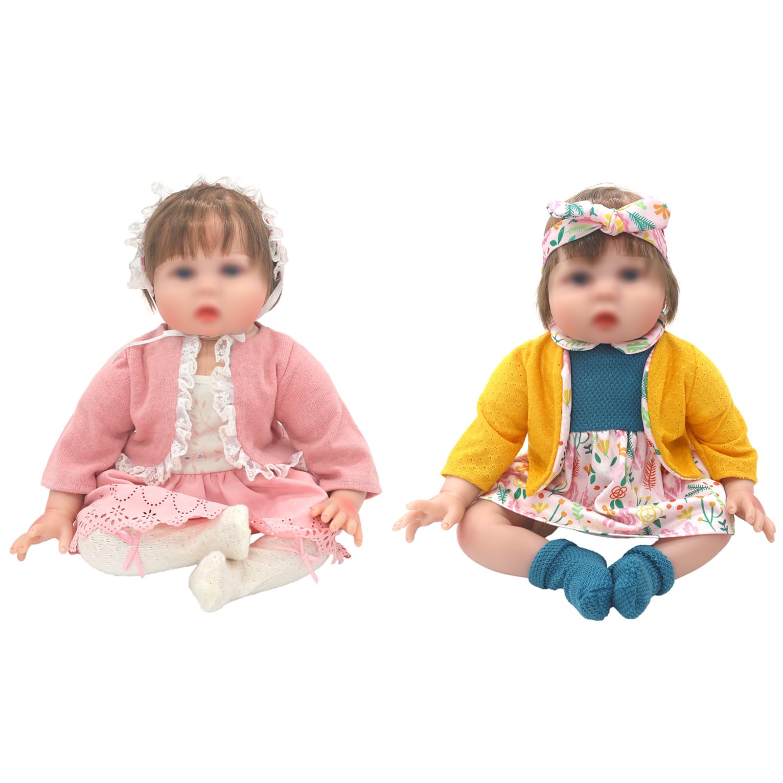 Doll Clothes for 18-20 Inches 43-50cm Baby Dolls, 2 packs Dress Outfits (Not Include Doll), Multicolored - Image 2