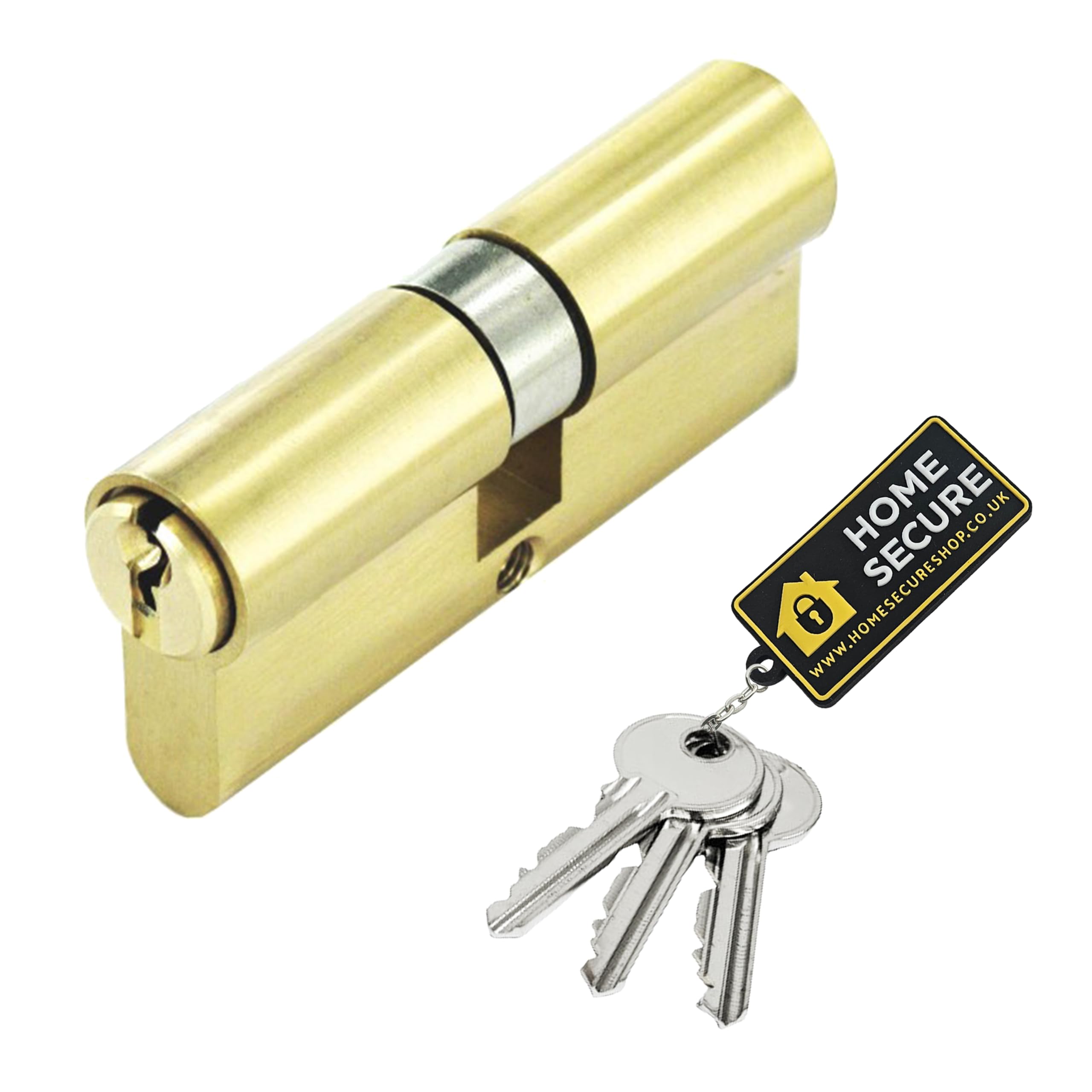 Homesecure Brass Home Secure™ Euro Cylinder Door Lock Upvc Door Lock, Euro Lock Cylinder Lock Barrel For Internal & External Pvc Wooden Composite Doors (, 35/35)