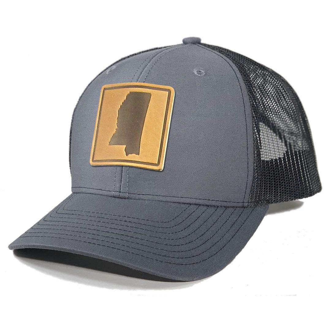 Homeland TeesMen's Mississippi Leather Patch Trucker Hat