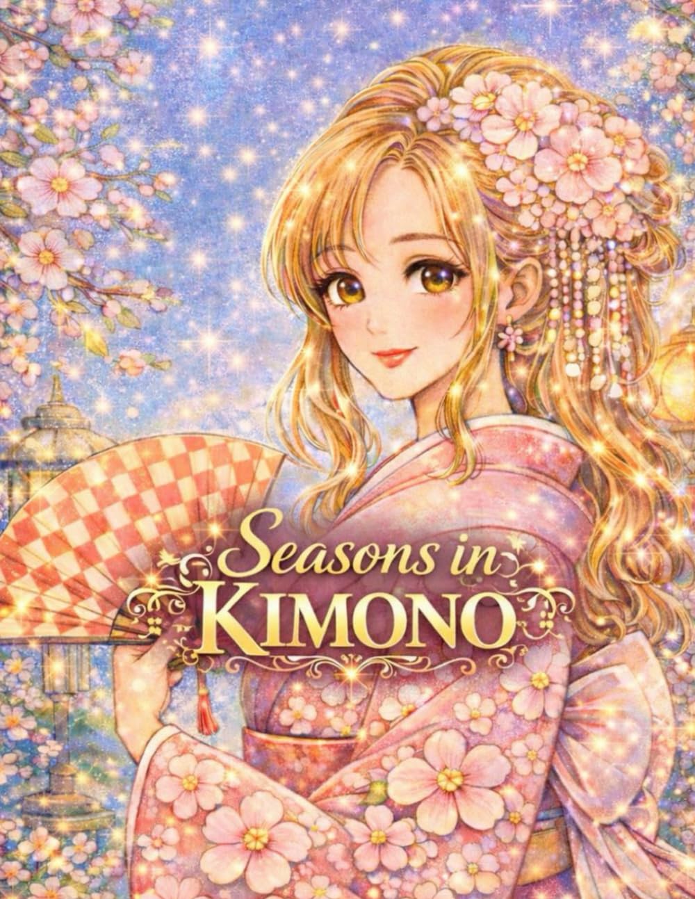 Seasons in Kimono: Elegant Women in Kimono Through the Four Seasons Coloring Book