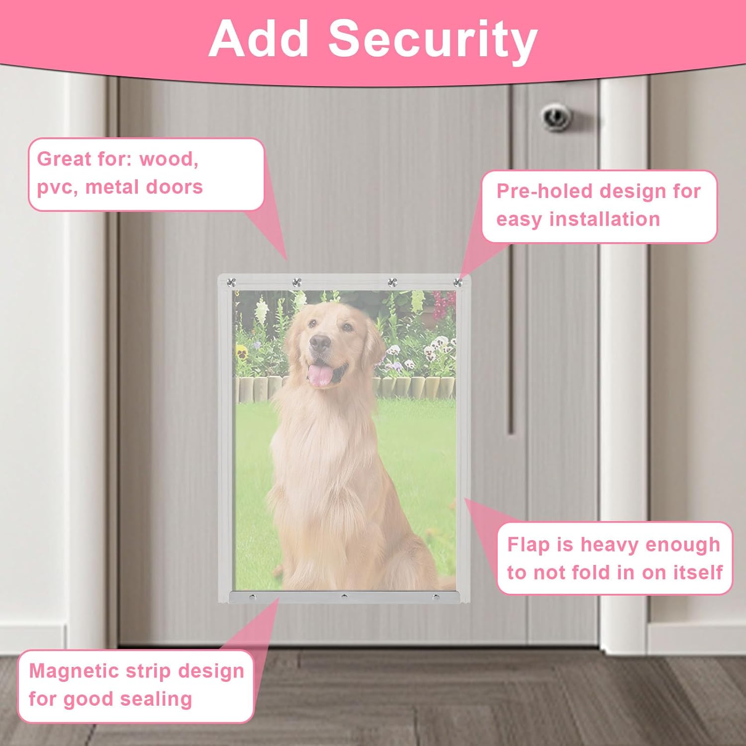 XL Dog Door Replacement Flaps Compatible with Ideal Pet Products Designer Series DSPRFXL RFXLN, Doggie Door Vinyl Replacement Flap, Flap Size 10 1/2" x 15" Fit Ideal Pet Door