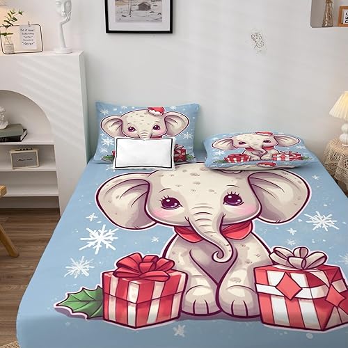 Miniatura 10 de zcsm Juego de sábanas de calavera tamaño Queen, sábanas con temática navideña, microfibra suave, bolsillo profundo, sábanas y fundas de almohada