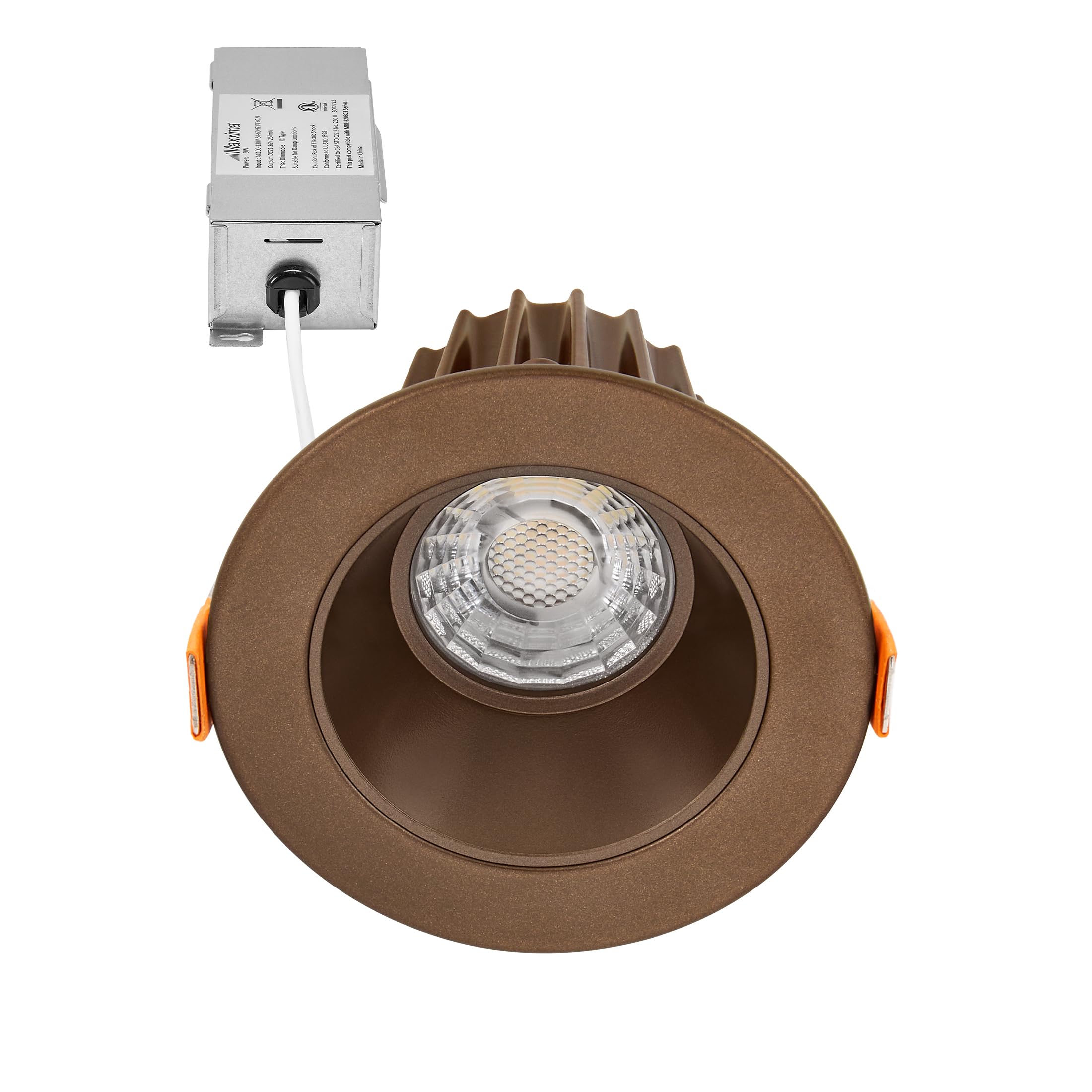 Maxxima 2' Recessed Anti-Glare LED Downlight, Bronze, 550 Lumens, 5 CCT