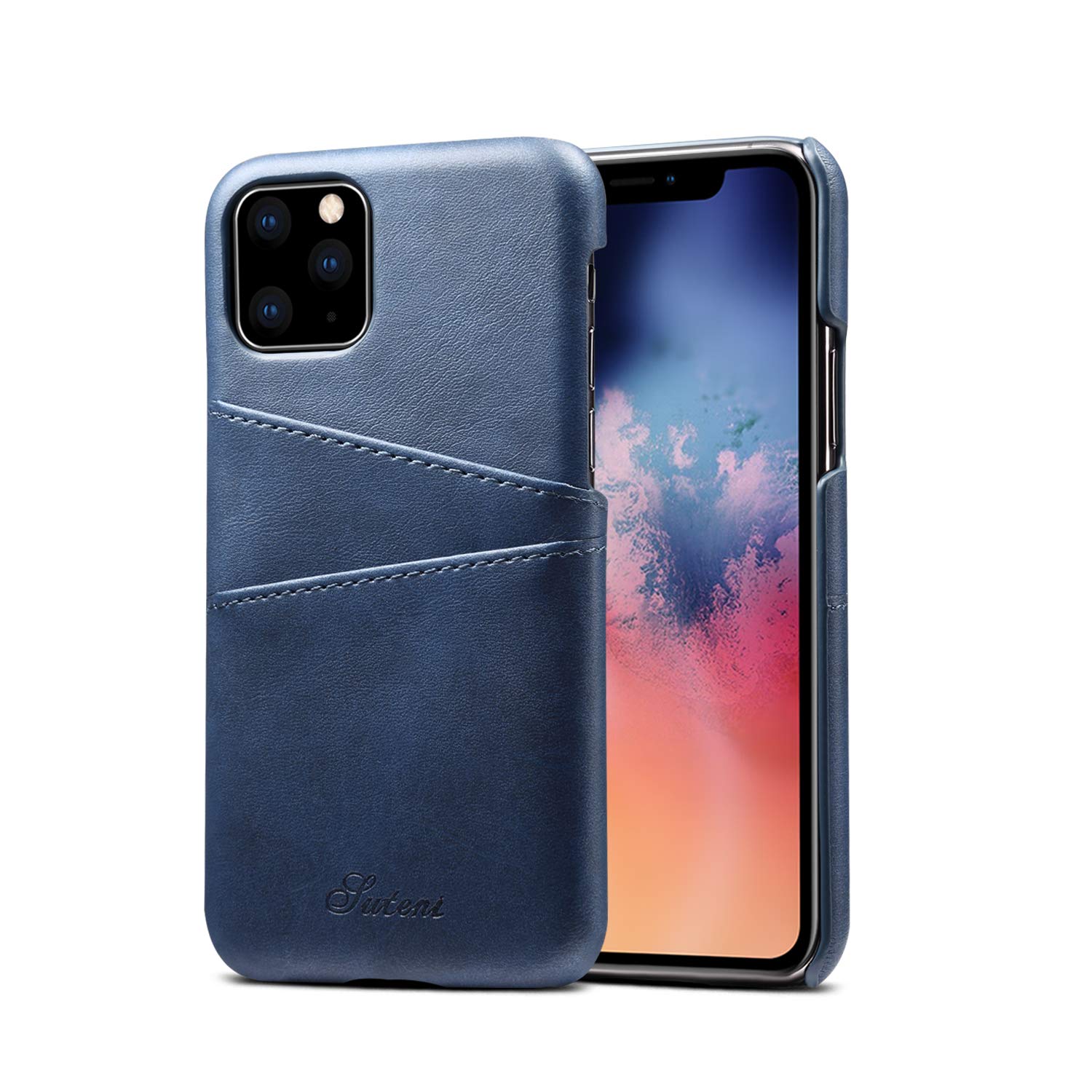 Case for iPhone 11 Pro,TACOO Premium Soft PU Leather Slim Thin Card Holder Durable Protective Men Women Boy Girl Cover Shell Blue