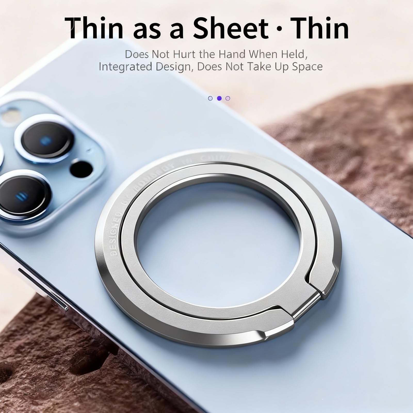 Supporto ad Anello Magnetico per Cellulare, Impugnatura smartphone, Universale Cellulare Anello Rotazione 360° Gradi Smartphone Ring per iPhone, Samsung, Huawei, Tutti Gli Smartphone(grigio)