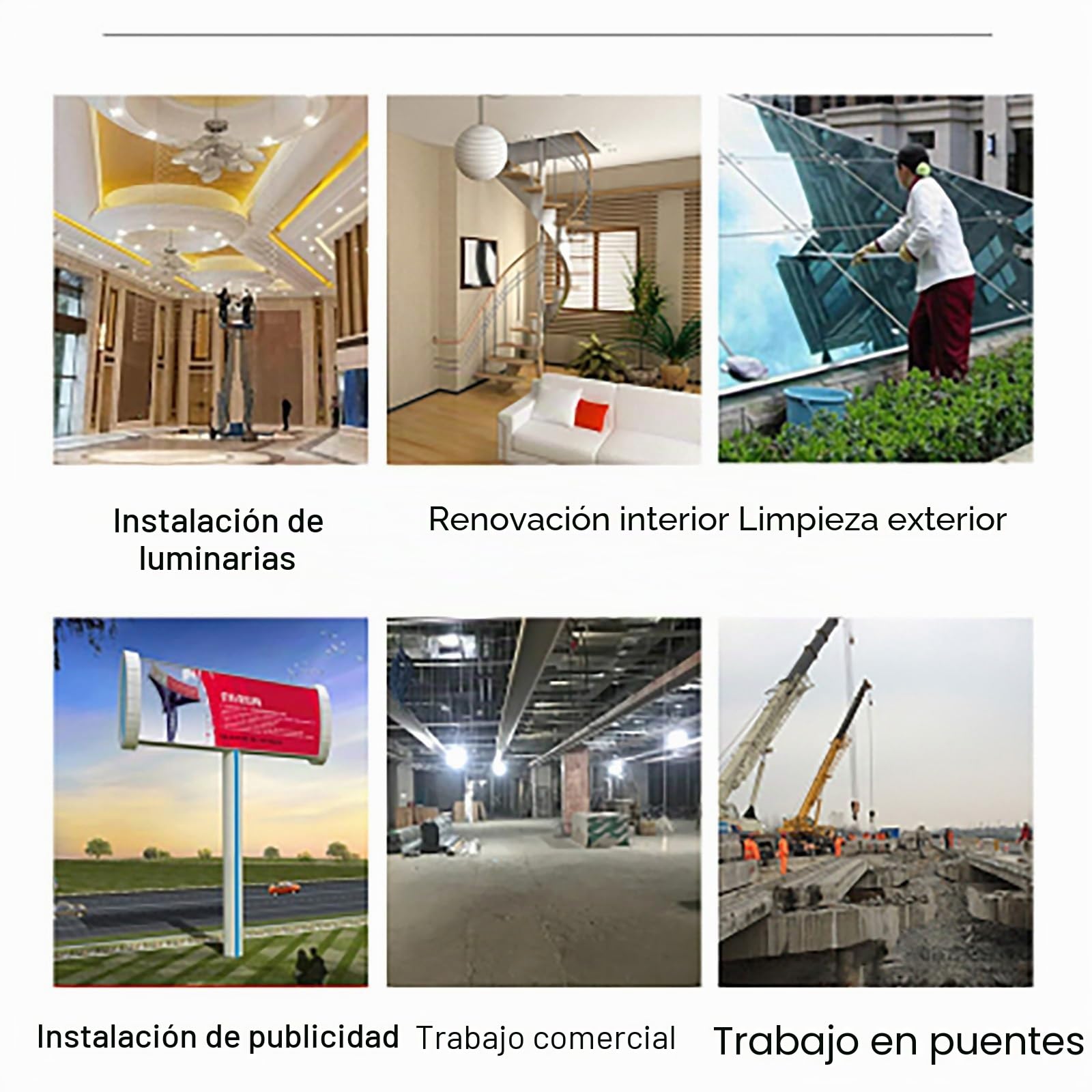 Elevador eléctrico de andamio con mando a distancia para instalación de iluminación, pintura, reparación de tejados y mantenimiento de árboles