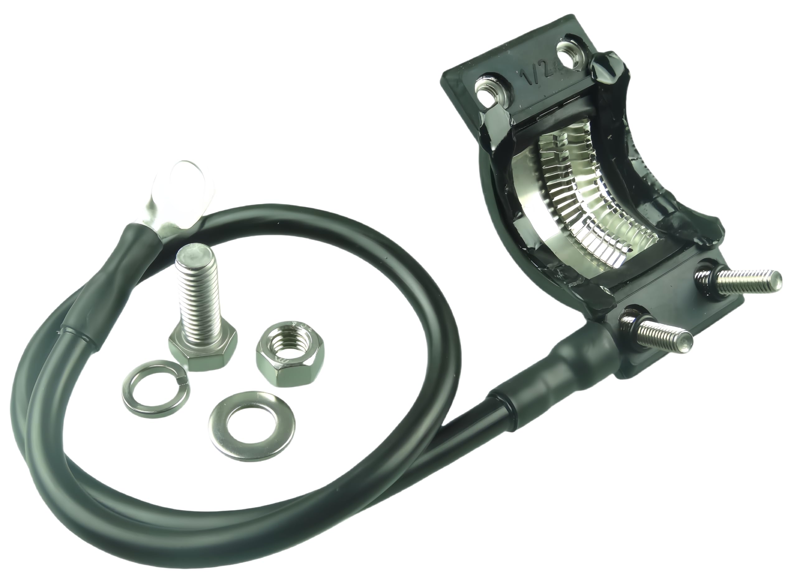 P/N: FSEI-1B05-200, kit di messa a terra compatto universale, filo nero da 0,5 m, quantità: 200 CV (200, nero, 1-5/8", 0,5 m)