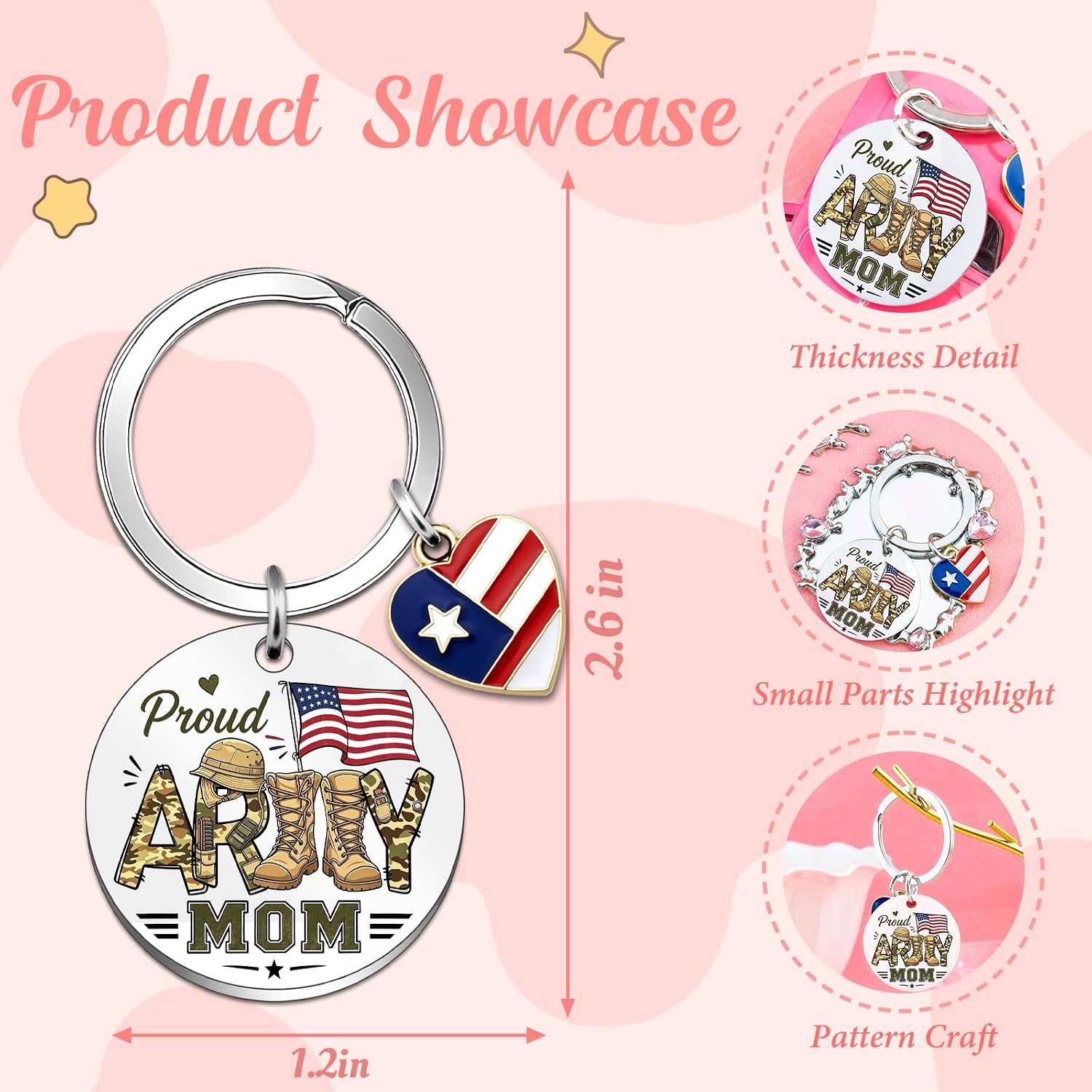 Army Mom Keychain Army Mom Gifts Deployment Gifts image 3