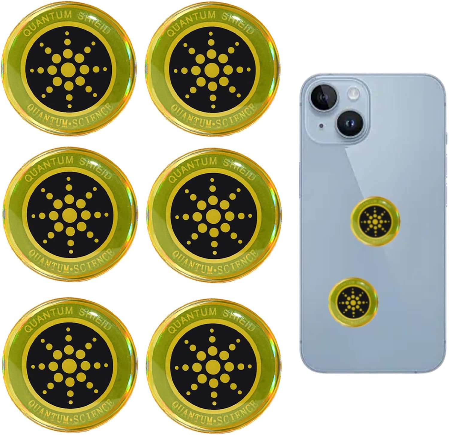 6 Pcs gold Emf Blocker For Cell Phone,Radiation Blocker For Cell Phone,Emf Stickers For Cell Phone,A Practical Gift For Tech Lovers For Smart Phones/Tablets/Laptops Electronic Devices Blockers