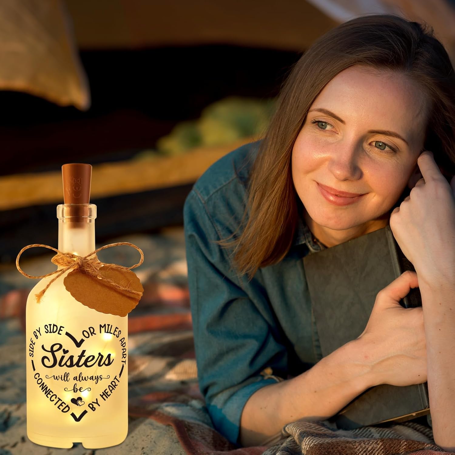 Sister Gifts, Sister Birthday Gifts, Bottle Night Light, Birthday Gift for Sister, Bestie, Best Friends, Bestie Gift for Women, Sister Decoration Present for Christmas, Wedding, Graduation - Image 5