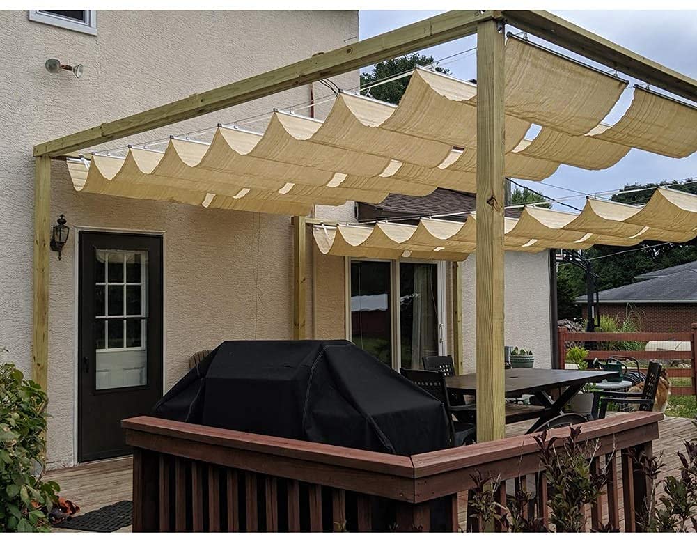 markise für holzpergola CARXB und Aufhänger Manuell Schatten versenkbarer Sonnenschutz Gitterrahmen Pavillon Wohnen Einziehbares Farbe:Strawberry Kiss brand_CLOSED OFFER Metal Gear Solid