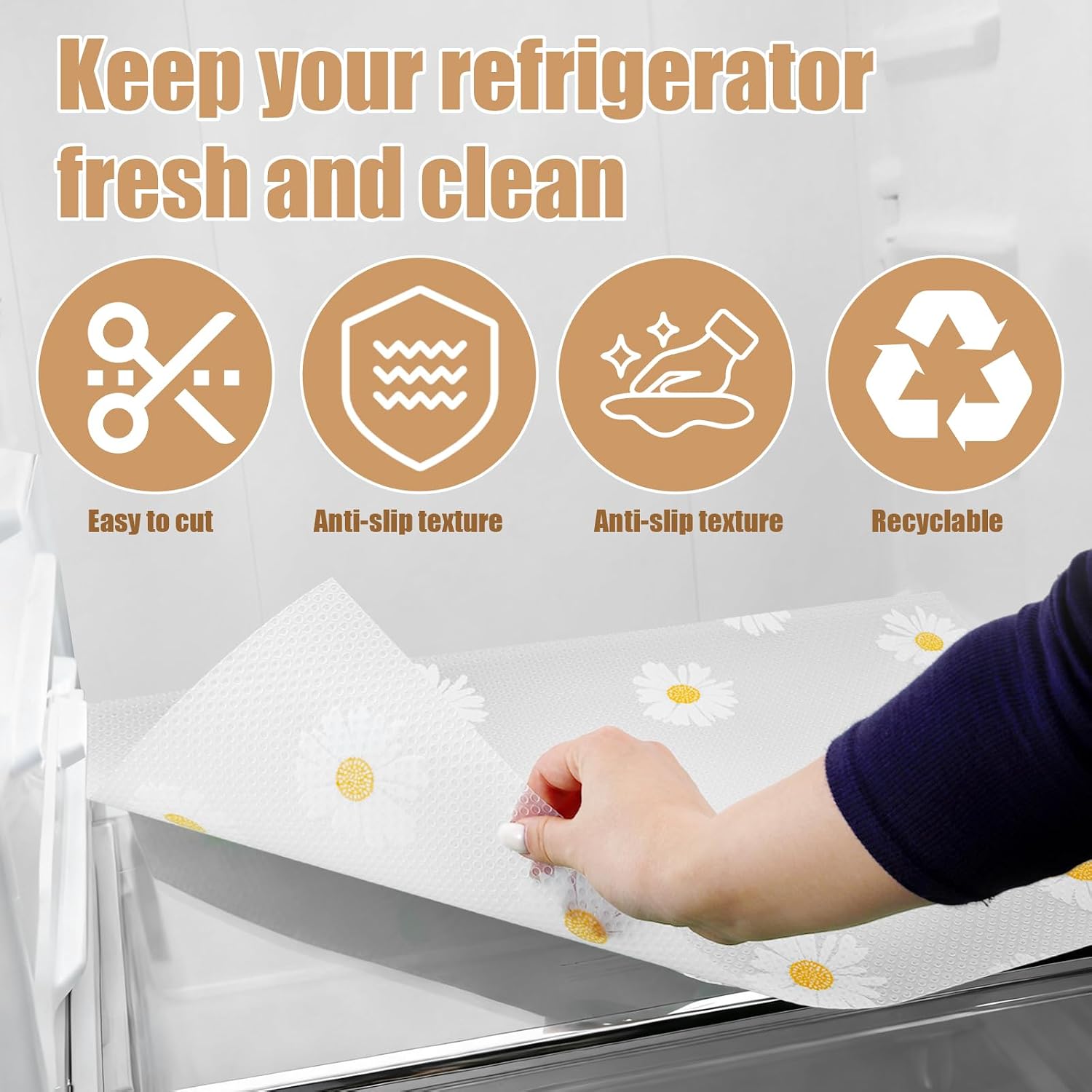 9 Pcs Refrigerator Liners, Waterproof Fridge Liners, 17.7 x 11.8