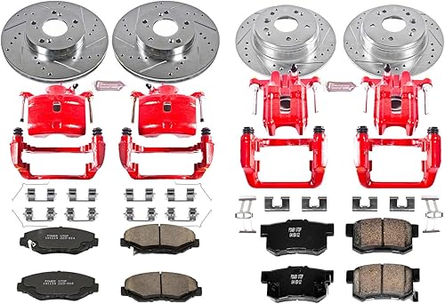 Miniatura 2 de Power Stop KC5389 Kit de freno de rendimiento de 1 clic con pinza para Honda Element 2003-2011 [específico del modelo]