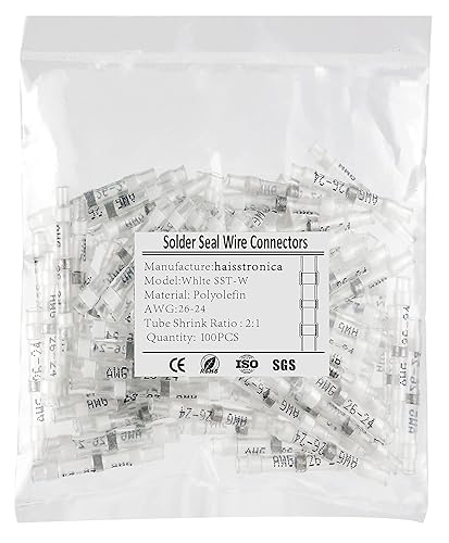 Miniatura 12 de haisstronica 200 conectores de alambre de sellado de soldadura, conectores de cable impermeables, conectores de tope termocontraíbles