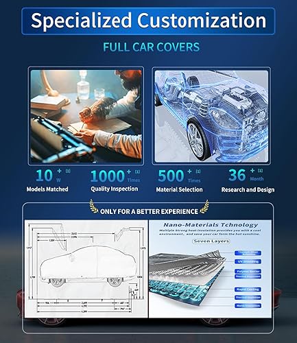 Miniatura 10 de Funda de automóvil a medida para Porsche, funda de automóvil de 7 capas impermeable para todo tipo de clima, para exteriores, cubierta completa
