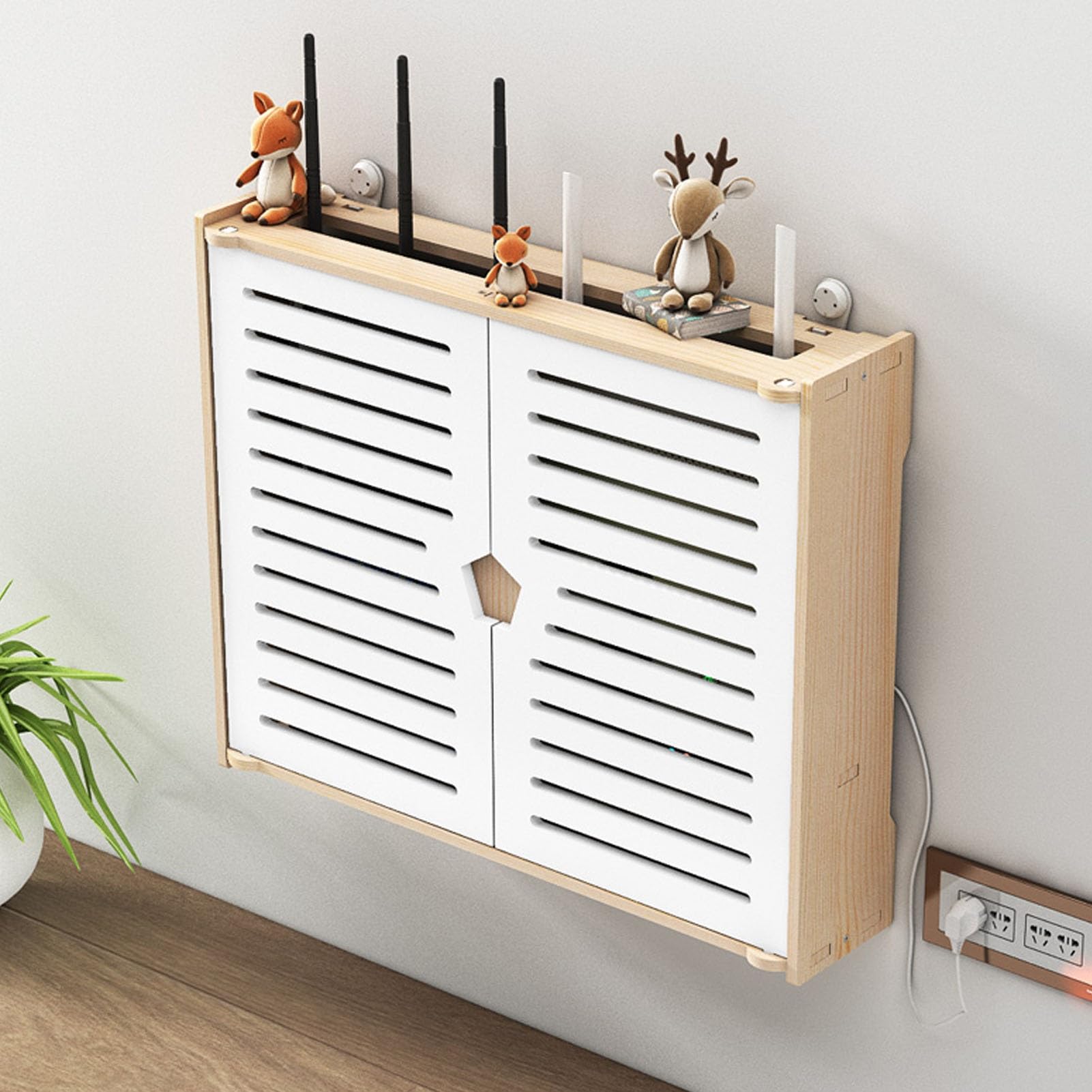 Mueble wifi de pared para ocultar cables sueltos y ordenar el router