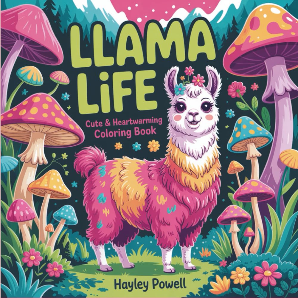 Llama Life: Cute & Heartwarming Coloring Book - Adorable Alpacas in Daily Activities, Simple & Relaxing Pages for Adults, Teens, and Animal Lovers