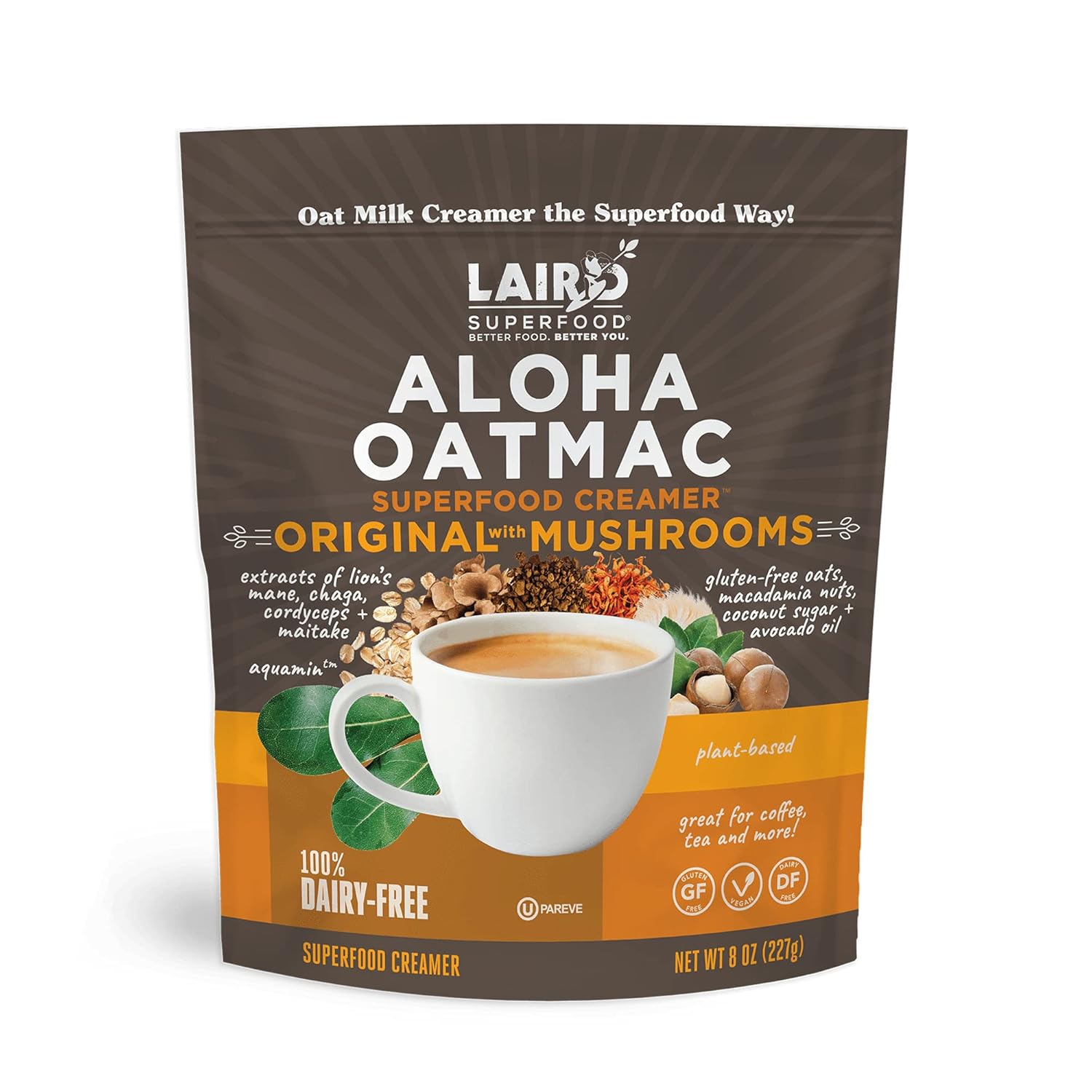 Laird Superfood Aloha OatMac Original Coffee Creamer with
