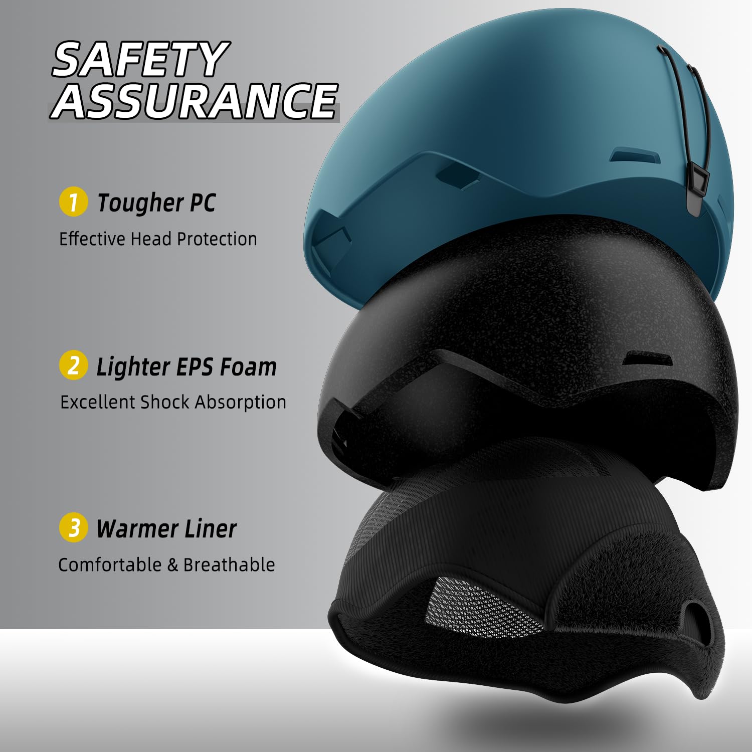 LANOVAGEAR Casco de esquí Snowboard Trineo Equipo de recreación al Aire Libre Casco de Deportes de Nieve para esquí, Snowboard, Moto de Nieve Unisex Adulto
