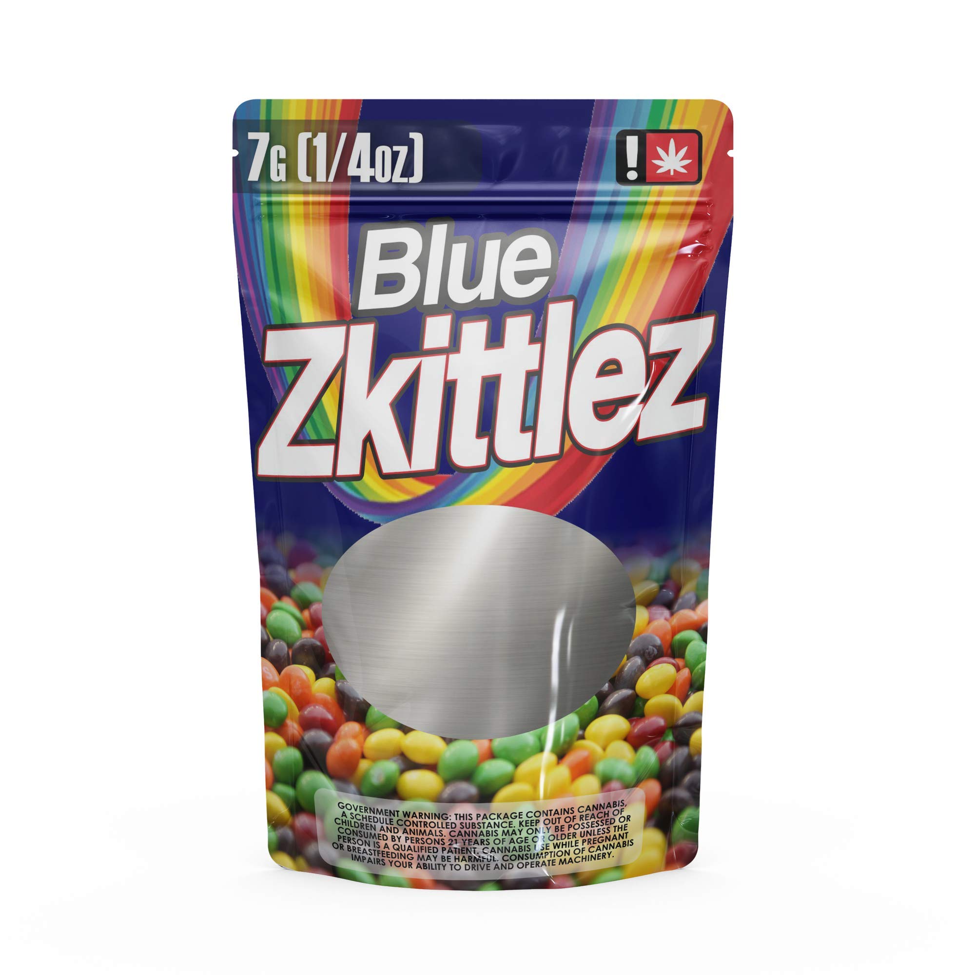 10X Blue Zkittles Mylar Cali Bags Grip Seal Pouches (7g)