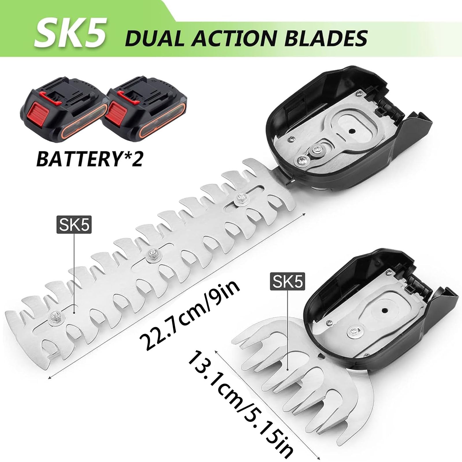 Tagliasiepi e cesoia per erba a batteria da 21 V per attrezzi da giardino, con batteria da 1500 mAh per la manutenzione del giardino, la rifinitura del prato e la potatura.
