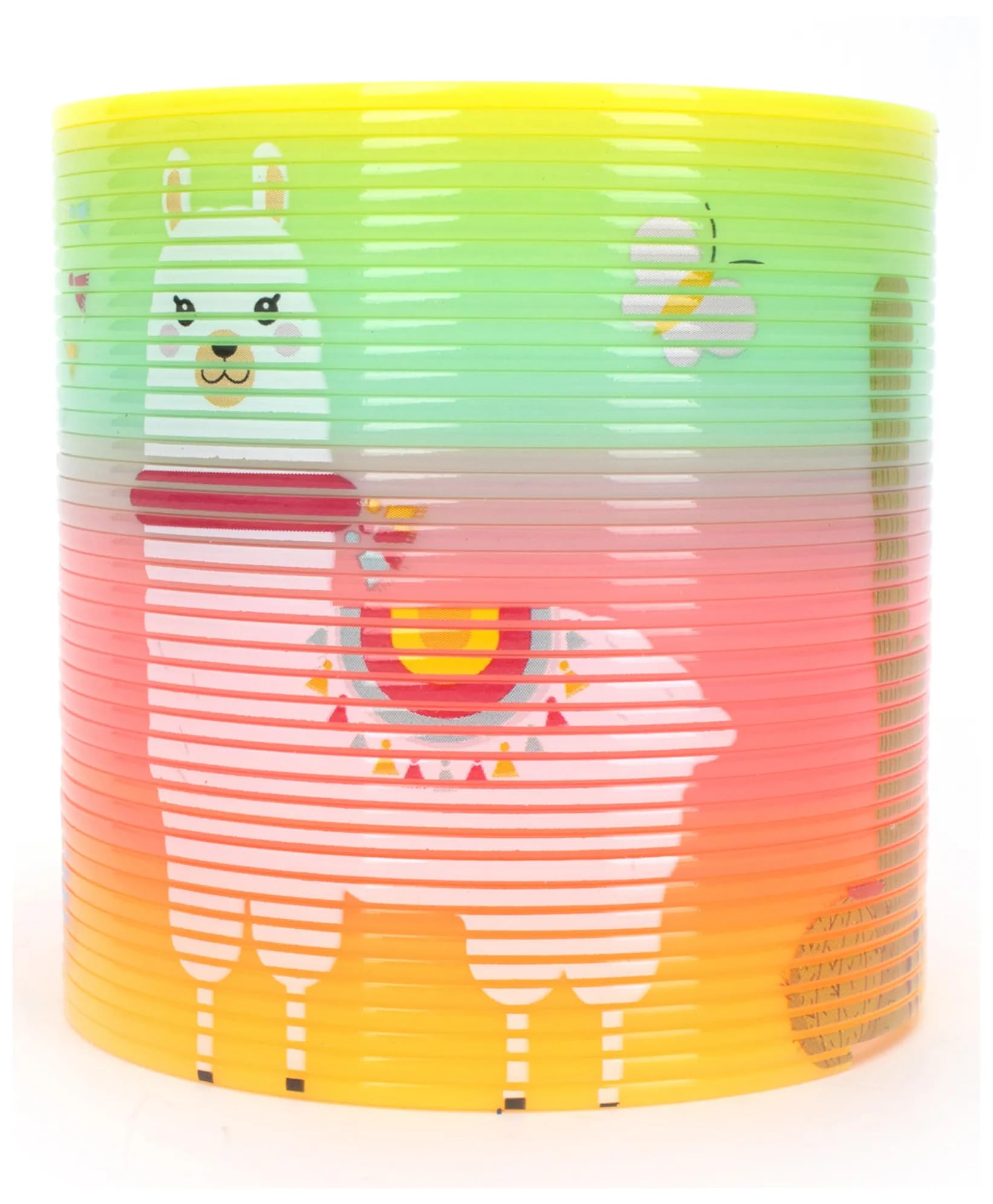 Lama Plastic Magic Spring Rainbow Circle Spring Bouncy Stretchy Slinky Toy (Multicolour) - Alpaca design