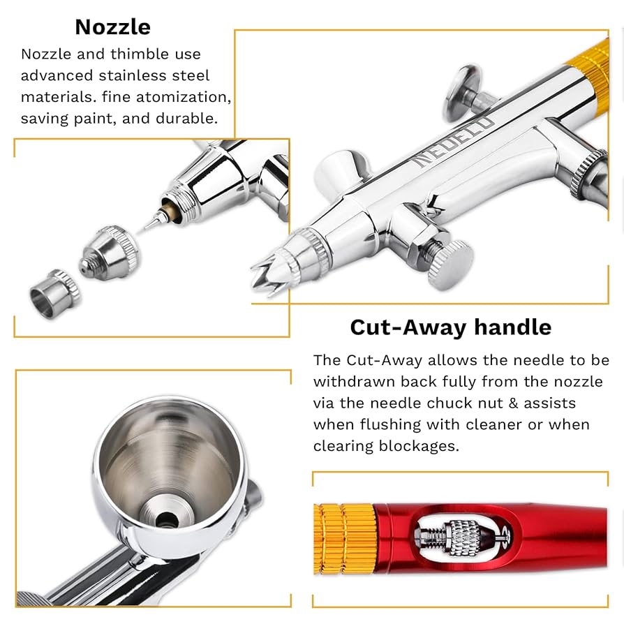 エアブラシキット 重力フィードデュアルアクションエアブラシキット ニードル Amazon.co.jp: NEOECO 多目的エアブラシキット、デュアル