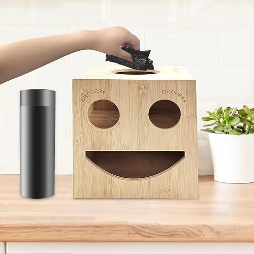 Miniatura 4 de Soporte para bolsas de comestibles 2 en 1 y dispensador de bolsas de basura, organizador y almacenamiento de bolsas de basura montadas en la pared,