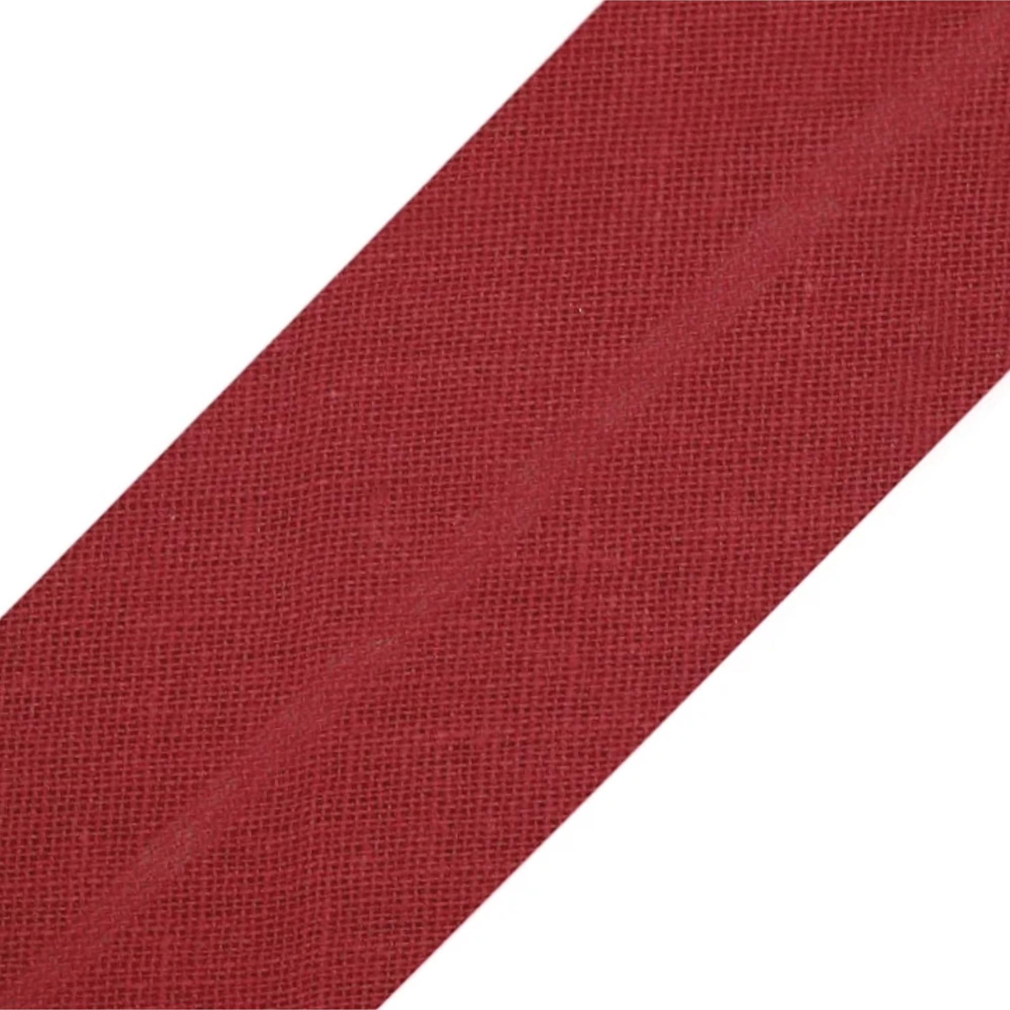 Biais couture coton bordeaux ruban 20 mm tissu pour création de coussin