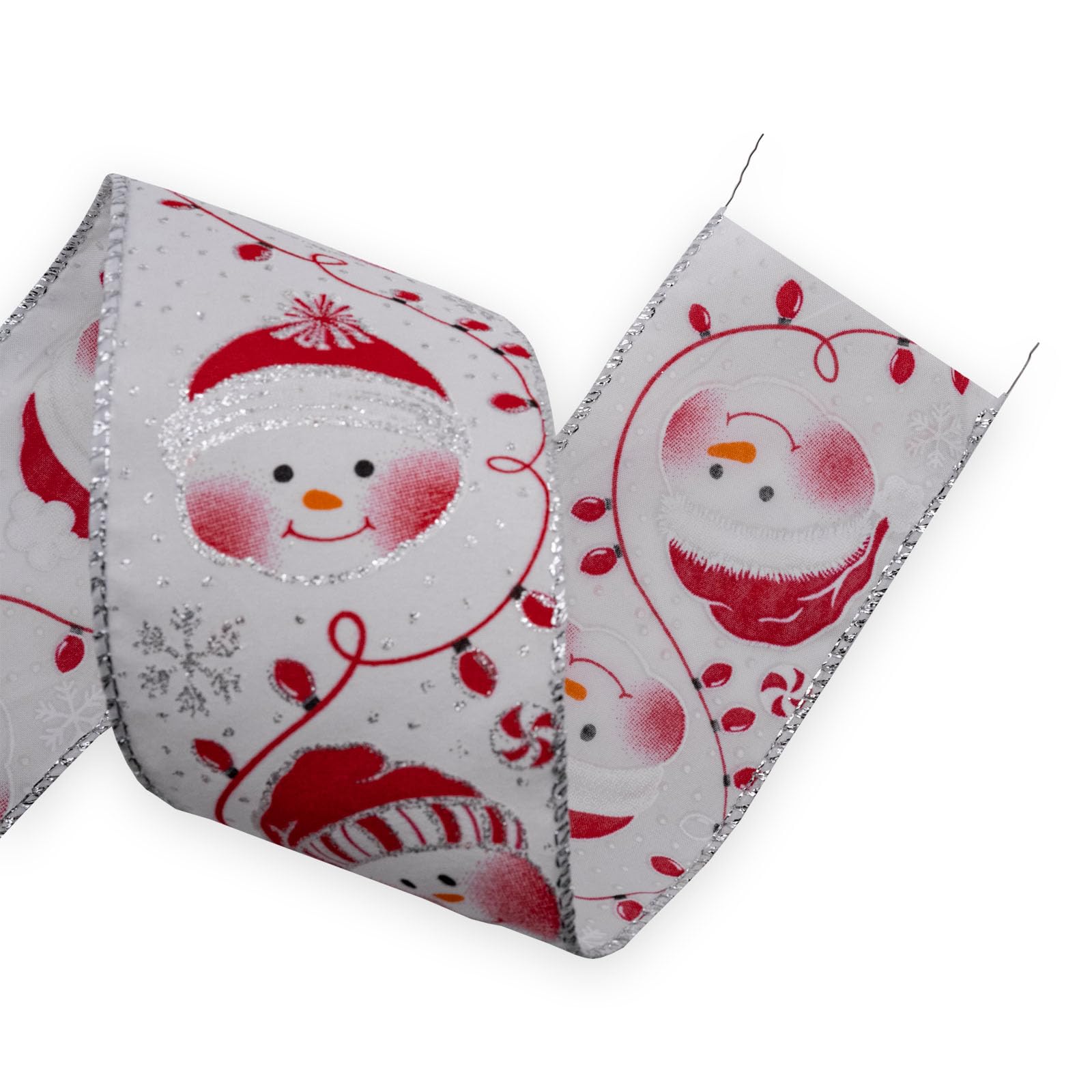 HATIANGE Christmas Wired Ribbon Snowman 6.3CM x 10 Meters, for Gift Wrapping DIY Christmas Tree Bows Wreaths Craft Decoration - Image 4