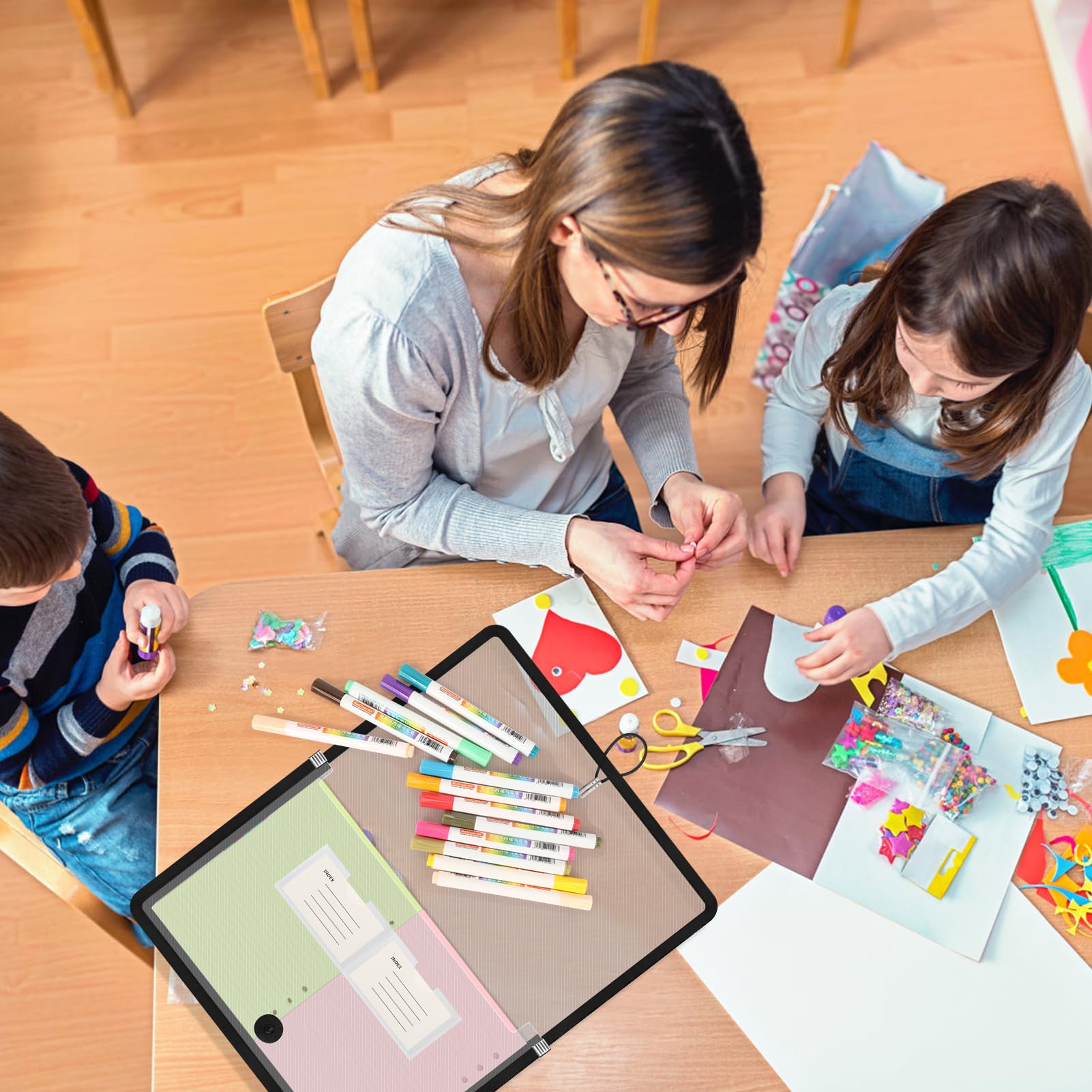 FYY Dokumententasche A4,Dokumentenmappe A4 Kunststoff Sammelmappen mit Umschlag tasche Mappen,Wasserdicht Druckknopf Sichttasche Dokumenten mit Etiketten für Büro, Schule, Haus,9 Stück Schwarz