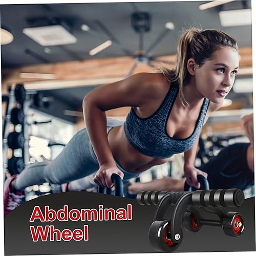 Miniatura 7 de Rueda abdominal Ab Roller 3 ruedas antideslizante resistente de bajo ruido rueda abdominal con alfombrilla de rodillas y tabla de frenado