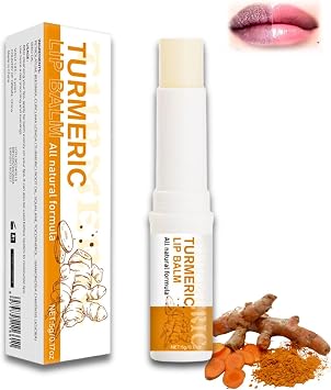 Turmeric Lip Balm for Dark Lips,Brightening Balm for Smokers&Non-Smokers,Lip Lightening, Fade-Lip-Discoloration and Repair for Dry Cracked Lips, Deep Moisturizing Highlighter
