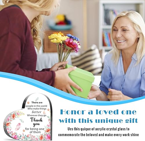 Miniatura 5 de Regalos de agradecimiento para mujeres, recuerdo de corazón acrílico, regalos inspiradores para compañeros de trabajo, regalos de despedida