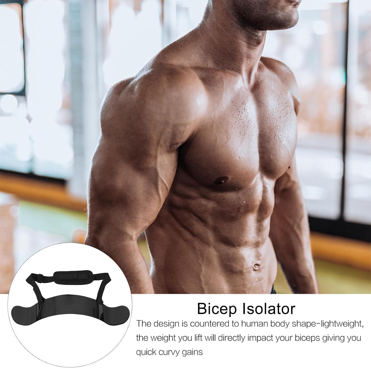Bicep Training Board for Weight Training Aluminum Alloy Black